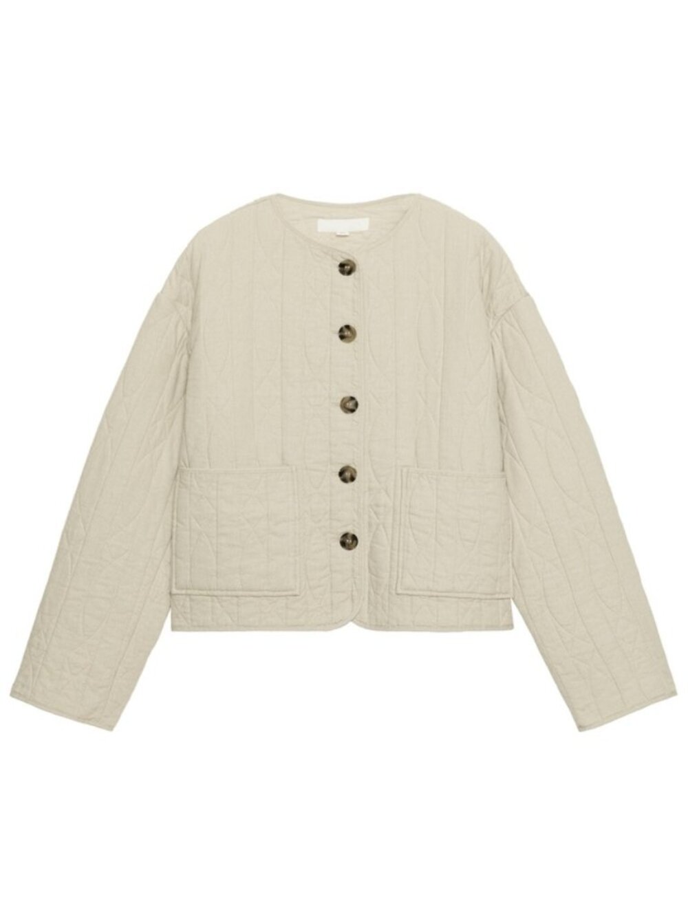 Zara | Quilted Jacket | Beige & Cream | Medium